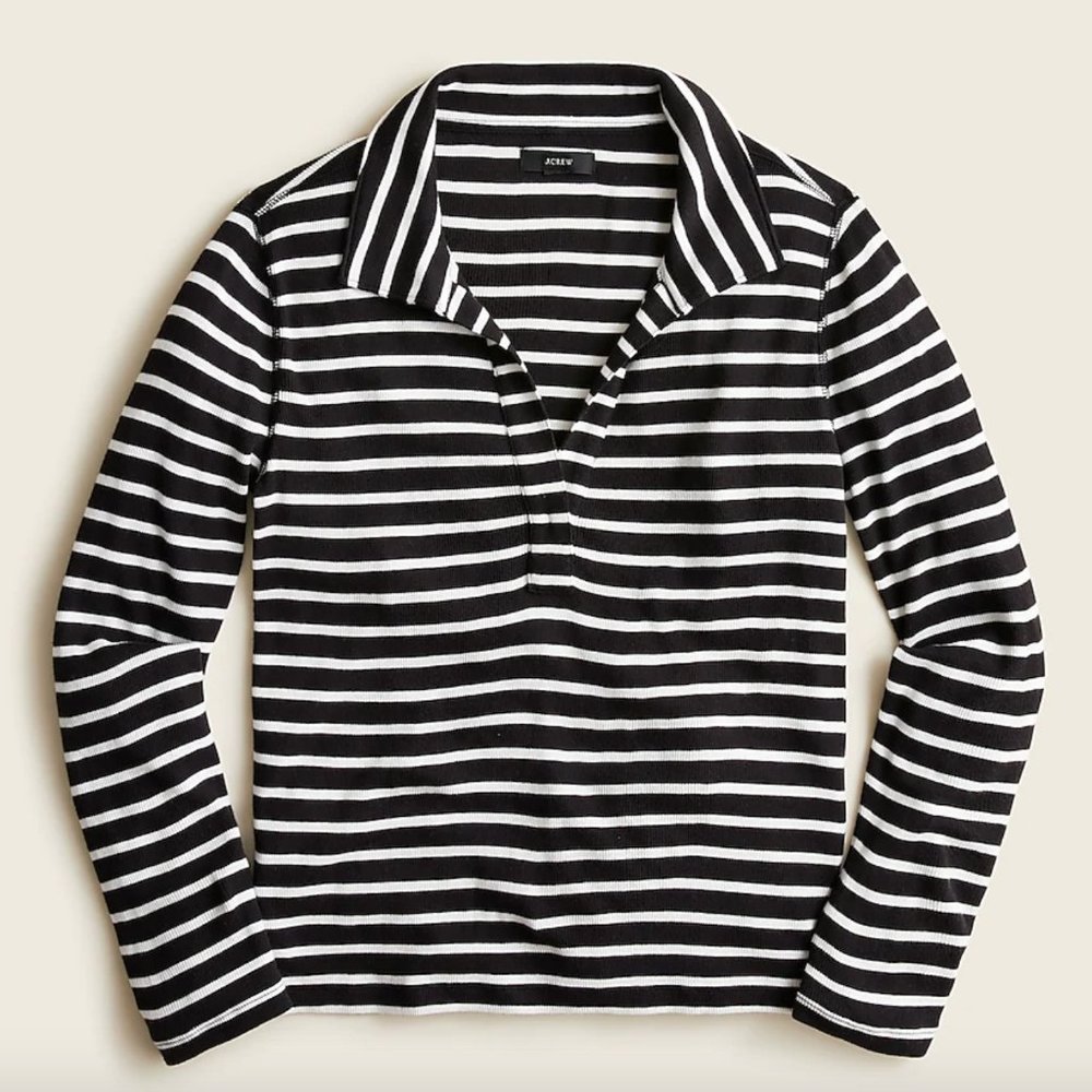 J. Crew Long Sleeve Ribbed Polo